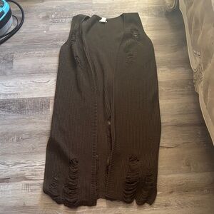 Hendi Distressed Brown Knit Women's Vest